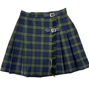Vintage Tracy Evans Woven Plaid Mini Skirt Tartan Kilt Style Scottish Academia 9